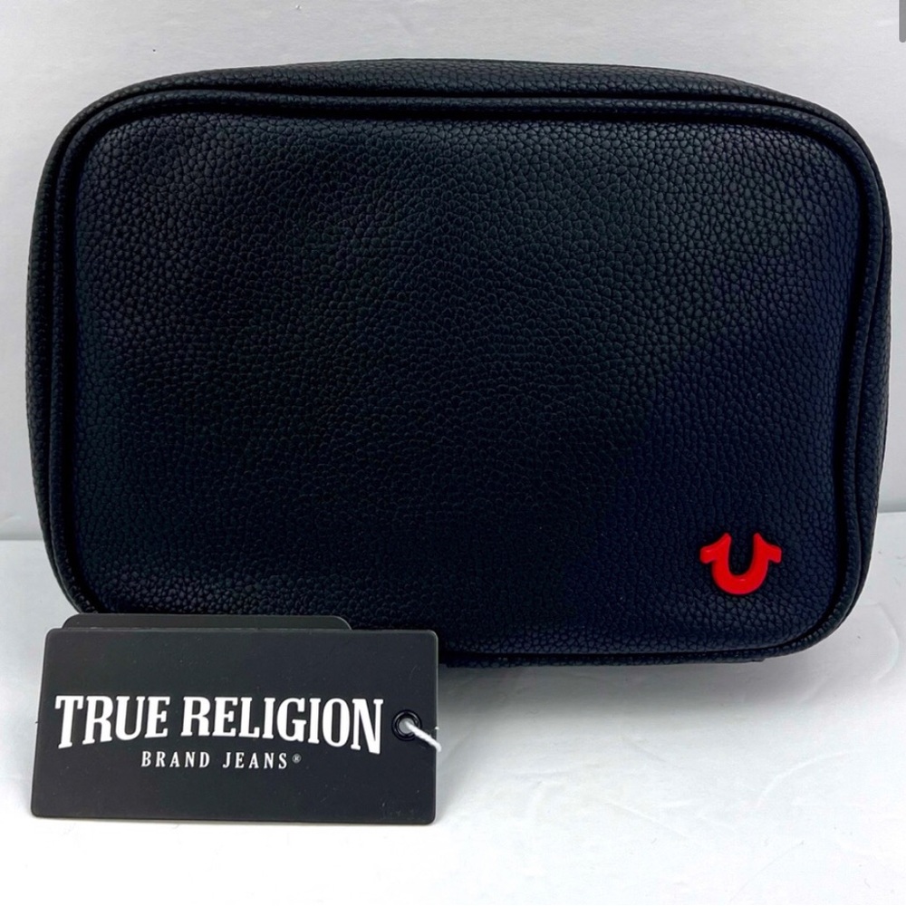 TRUE RELIGION,TECH KIT,ORGANIZE CORDS, CHARGERS & MORE,TRAVEL TOILETRY, BLACK,